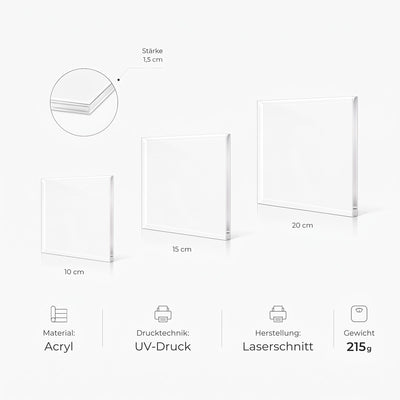Hand in Hand™ – Personalisierter Acrylblock mit Vornamen