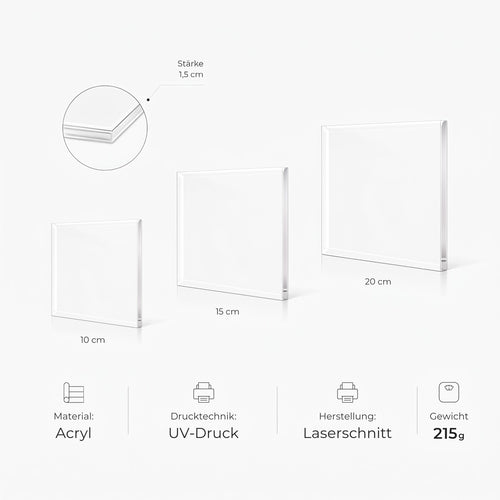Hand in Hand™ – Personalisierter Acrylblock mit Vornamen