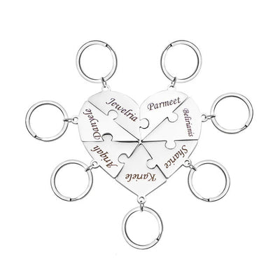 FamilyPuzzle™ – Personalisierte Herz-Puzzle-Schlüsselanhänger