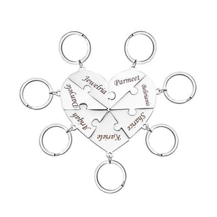 FamilyPuzzle™ – Personalisierte Herz-Puzzle-Schlüsselanhänger