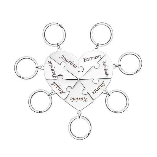 FamilyPuzzle™ – Personalisierte Herz-Puzzle-Schlüsselanhänger