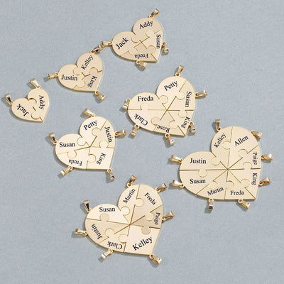 FamilyPuzzle™ – Personalisierte Herz-Puzzle-Schlüsselanhänger