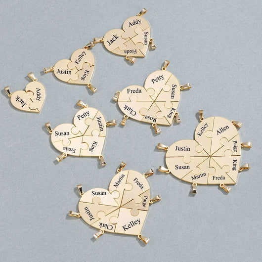 FamilyPuzzle™ – Personalisierte Herz-Puzzle-Schlüsselanhänger