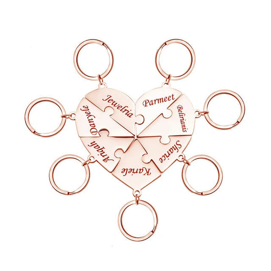 FamilyPuzzle™ – Personalisierte Herz-Puzzle-Schlüsselanhänger