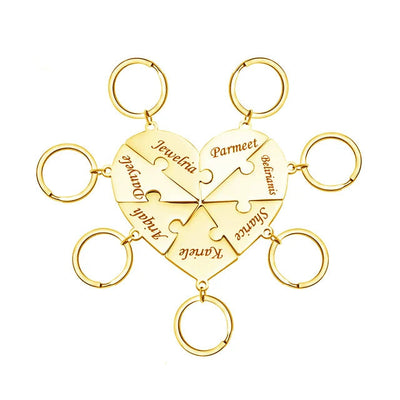 FamilyPuzzle™ – Personalisierte Herz-Puzzle-Schlüsselanhänger