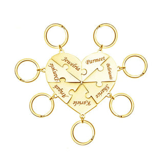 FamilyPuzzle™ – Personalisierte Herz-Puzzle-Schlüsselanhänger
