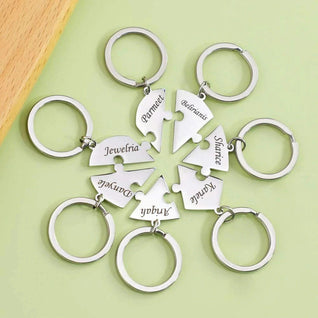 FamilyPuzzle™ – Personalisierte Herz-Puzzle-Schlüsselanhänger