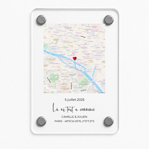 Unsere Begegnung™ – Personalisiertes Magnetschild für Paare