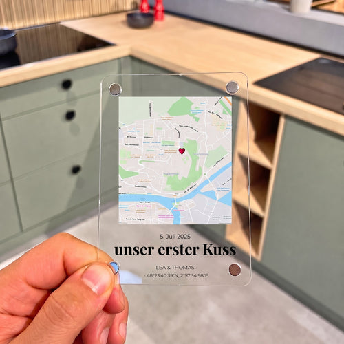 Unsere Begegnung™ – Personalisiertes Magnetschild für Paare