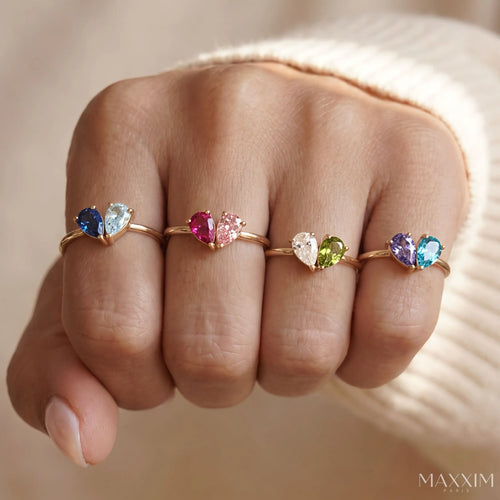 Unzertrennlich™ – Ring mit zwei Geburtssteinen