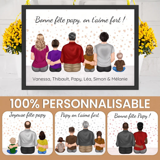 Personalisiertes Familienposter Mit Opa™ mit den Vornamen der Enkelkinder