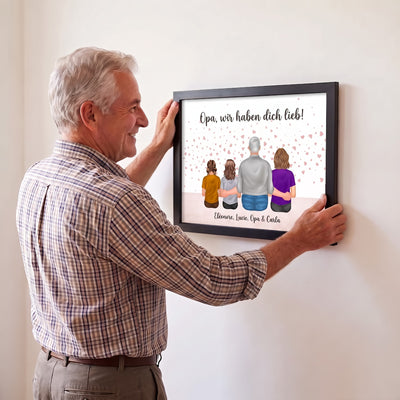 Personalisiertes Familienposter Mit Opa™ mit den Vornamen der Enkelkinder