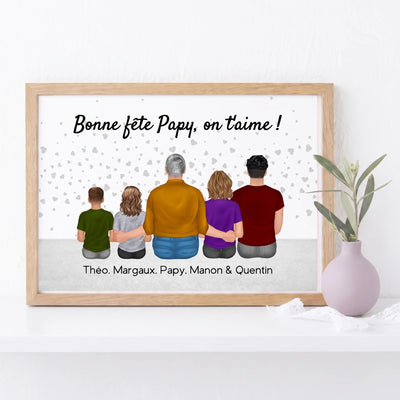 Personalisiertes Familienposter Mit Opa™ mit den Vornamen der Enkelkinder