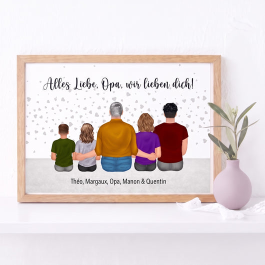 Personalisiertes Familienposter Mit Opa™ mit den Vornamen der Enkelkinder