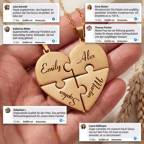 Verbundenheit™ – Personalisierte Puzzle-Halskette für die Familie
