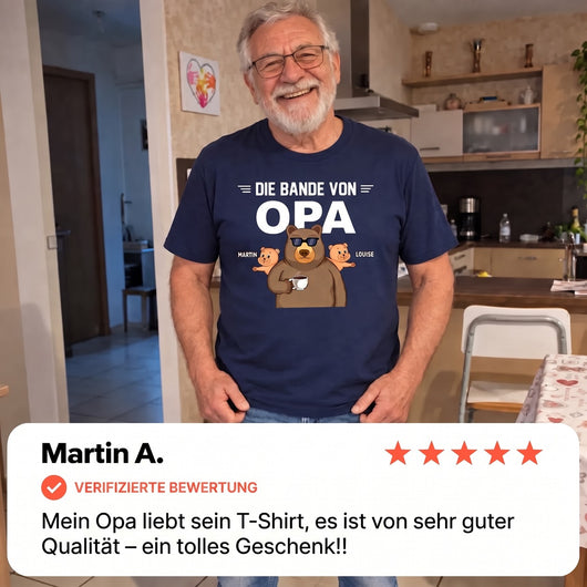 Opa Bär™ – Personalisiertes T-Shirt mit Enkelkindern