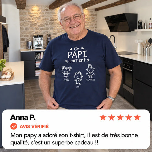 Unser Opa™ – Personalisiertes T-Shirt mit Namen der Enkelkinder