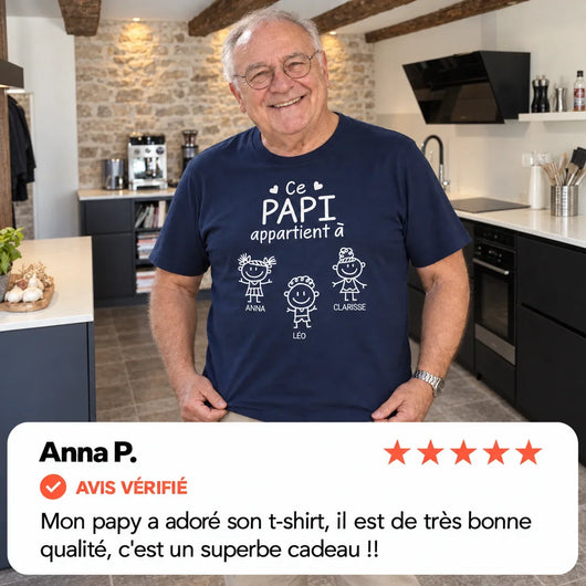 Unser Opa™ – Personalisiertes T-Shirt mit Namen der Enkelkinder
