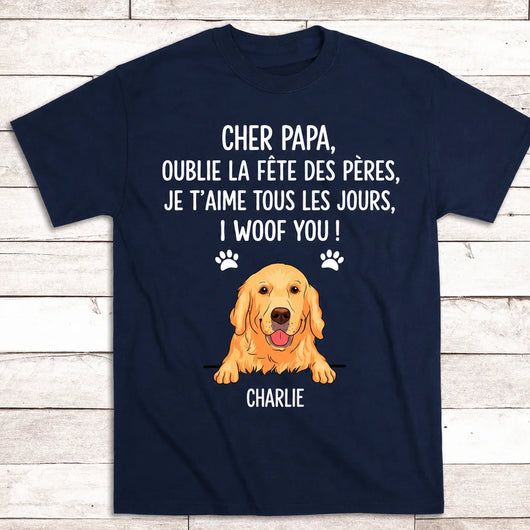 Personalisiertes T-Shirt Woof You™ mit Hund und Namen