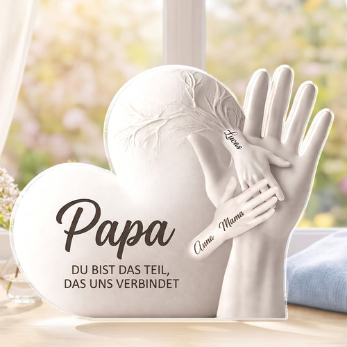 Hand in Hand™ – Personalisierter Acrylblock mit Vornamen