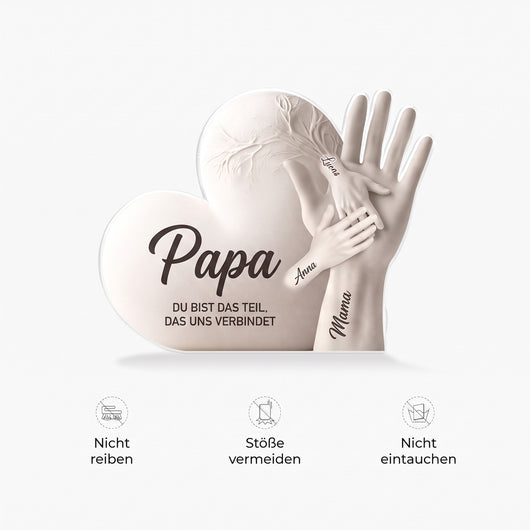 Hand in Hand™ – Personalisierter Acrylblock mit Vornamen
