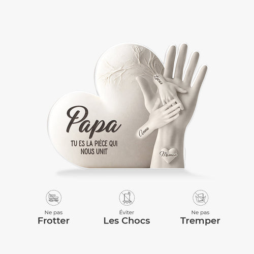 Hand in Hand™ – Personalisierter Acrylblock mit Vornamen