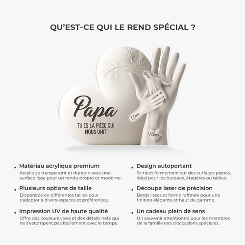Hand in Hand™ – Personalisierter Acrylblock mit Vornamen