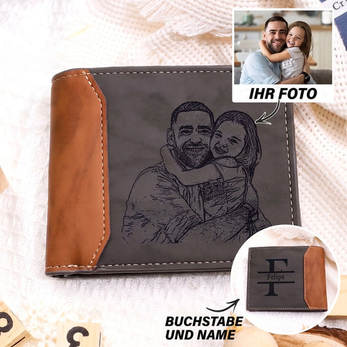 Herzenspapa™ – Personalisierte Leder-Geldbörse für Papa