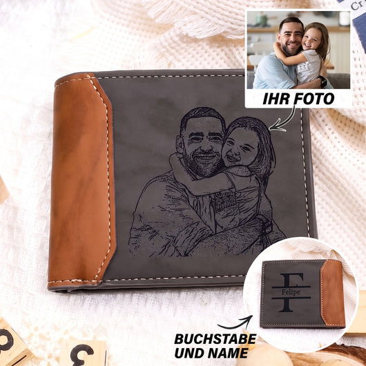 Herzenspapa™ – Personalisierte Leder-Geldbörse für Papa