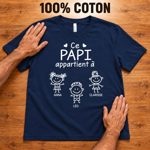 Unser Opa™ – Personalisiertes T-Shirt mit Namen der Enkelkinder