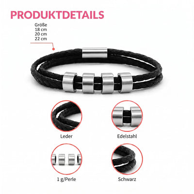 Meine Liebsten™ – Personalisiertes Lederarmband