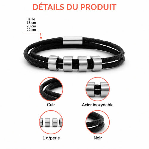 Meine Liebsten™ – Personalisiertes Lederarmband