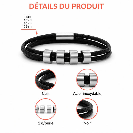 Meine Liebsten™ – Personalisiertes Lederarmband