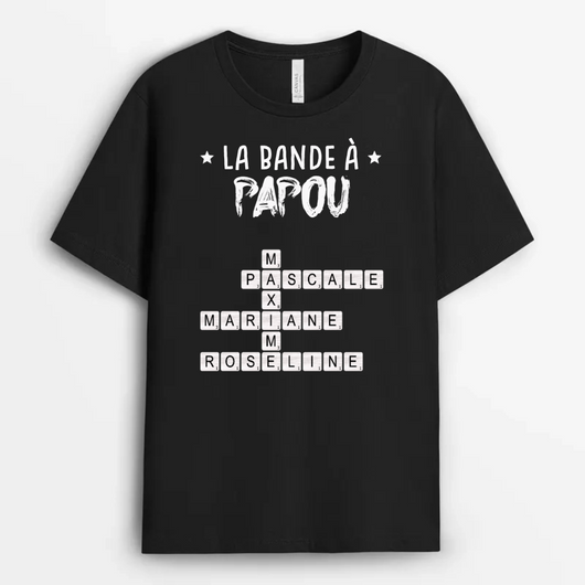Kreuzwort™ – Personalisiertes T-Shirt „Die Sippe von Opapa“