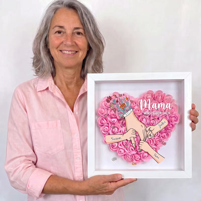 Mit Mama™ – Personalisierter Familienrahmen mit Blumen