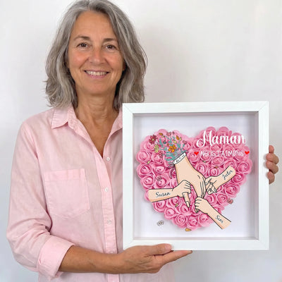 Mit Mama™ – Personalisierter Familienrahmen mit Blumen