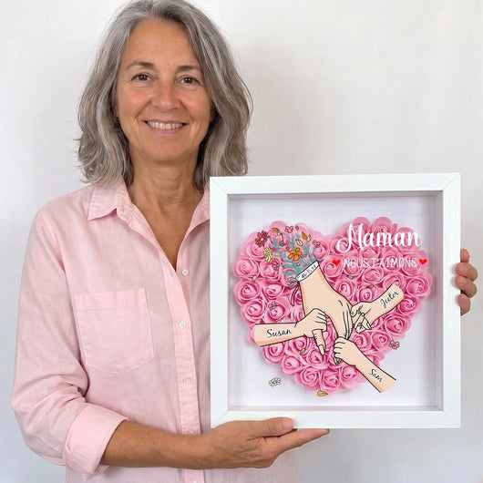 Mit Mama™ – Personalisierter Familienrahmen mit Blumen