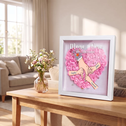 Mit Mama™ – Personalisierter Familienrahmen mit Blumen