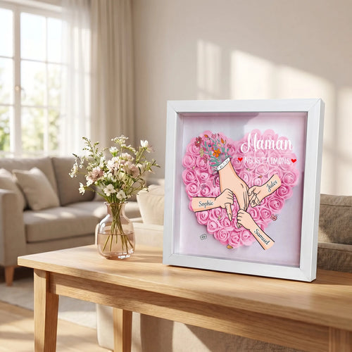 Mit Mama™ – Personalisierter Familienrahmen mit Blumen