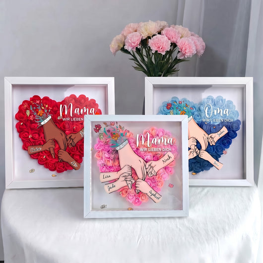 Mit Mama™ – Personalisierter Familienrahmen mit Blumen