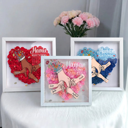 Mit Mama™ – Personalisierter Familienrahmen mit Blumen