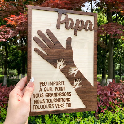Mit dir verbunden™ – Personalisierter Holzrahmen Papa