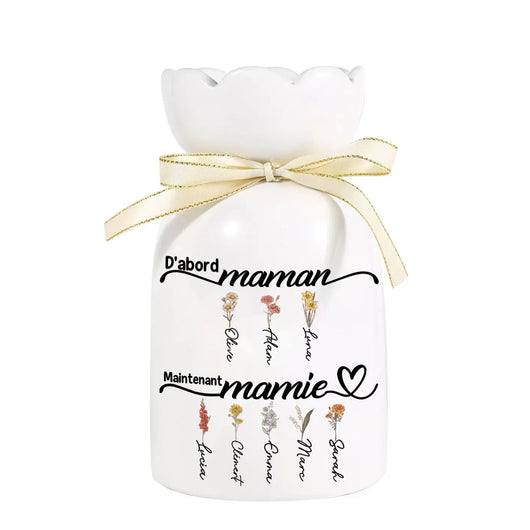 Personalisierte Familienvase Zuerst Mama™ aus Keramik