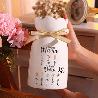 Zuerst Mama™ – Personalisierte Familienvase aus Keramik