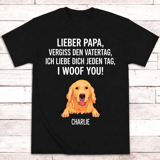 Personalisiertes T-Shirt Woof You™ mit Hund und Namen