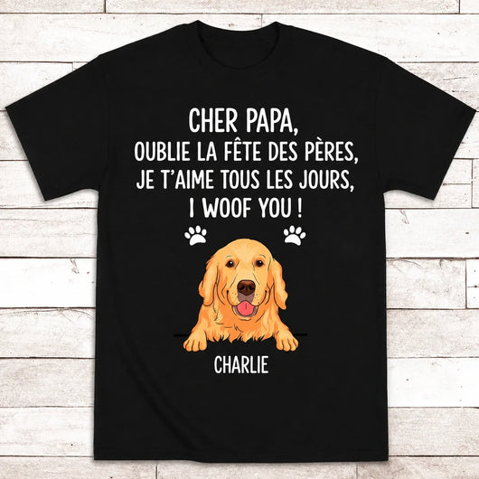 Personalisiertes T-Shirt Woof You™ mit Hund und Namen