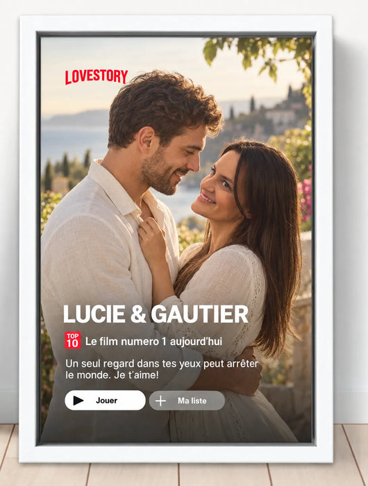 Personalisierte Paar-Leinwand im Stil eines Serien-Covers