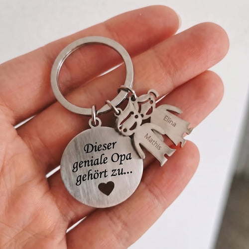 Genialer Opa™ – Personalisierter Schlüsselanhänger für Opa