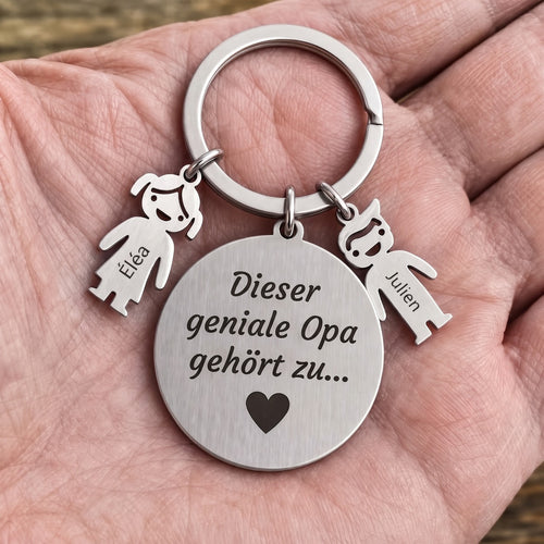 Genialer Opa™ – Personalisierter Schlüsselanhänger für Opa