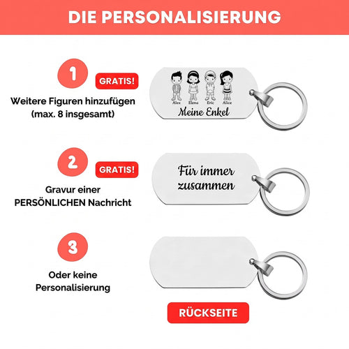 Meine Enkel™ – Personalisierter Familien-Schlüsselanhänger